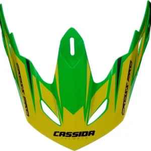 Kšilt pro přilby Cross Pro, CASSIDA - ČR (zelená/žlutá fluo/černá, seriová délka kšiltu) Profesionální