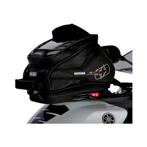 Omezená Nabídka Tankbag na motocykl Q4R QR, OXFORD (černý, s rychloupínacím systémem na víčka nádrže, objem 4 l)