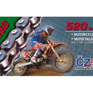 Řetěz 520ORM, ČZ - ČR (barva černá, 106 článků vč. rozpojovací spojky CLIP) M252-09-106B Autentický