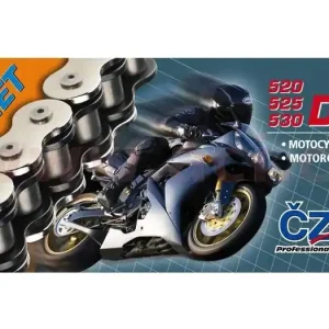 Řetěz 525DZX, ČZ - ČR (barva černá, 118 článků vč. nýtovací spojky RIVET) M252-12-118B Nízká Cena