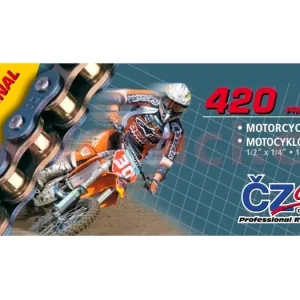 Profesionální Řetěz 420MX, ČZ (barva zlatá, 84 článků vč. rozpojovací spojky CLIP) M252-01-084G