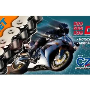 Prémiový Řetěz 530DZX, ČZ (barva černá, 122 článků vč. nýtovací spojky RIVET) M252-16-122B
