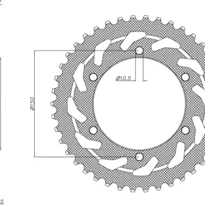 Ocelová rozeta pro sekundární řetězy typu 530, SUNSTAR (38 zubů) M271-5030-38 Pouze Dnes