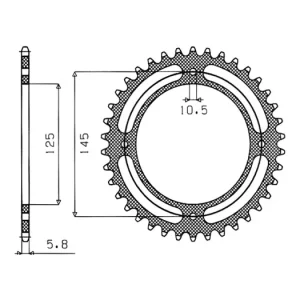 Jen Po Omezenou Doba Ocelová rozeta pro sekundární řetězy typu 520, SUNSTAR (39 zubů) M271-3019-39