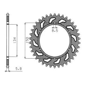 Nízká Cena Ocelová rozeta pro sekundární řetězy typu 520, SUNSTAR (50 zubů) M271-3029-50