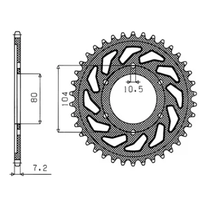 Ihned K Objednání Ocelová rozeta pro sekundární řetězy typu 525, SUNSTAR (43 zubů) M271-4003-43