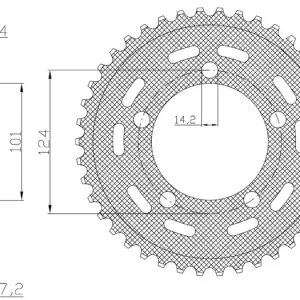 Ocelová rozeta pro sekundární řetězy typu 525, SUNSTAR (43 zubů) M271-4011-43 Časově Omezené