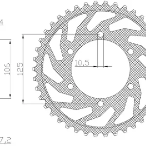 Cenová Bomba Ocelová rozeta pro sekundární řetězy typu 525, SUNSTAR (50 zubů) M271-4012-50