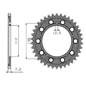 Akční Cena Ocelová rozeta pro sekundární řetězy typu 525, SUNSTAR (41 zubů) M271-4015-41
