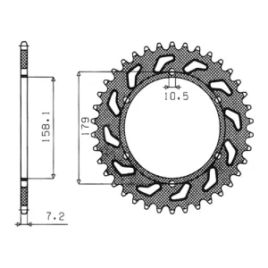Ocelová rozeta pro sekundární řetězy typu 525, SUNSTAR (45 zubů) M271-4027-45 Limitovaná Edice