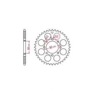 Originální Ocelová rozeta pro sekundární řetězy typu 520, JT - Anglie (44 zubů) M270-3024-44