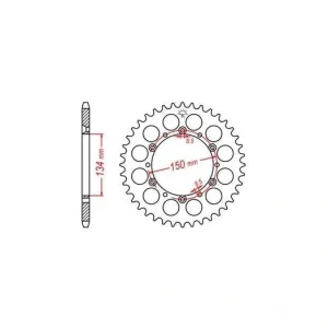 Ocelová rozeta pro sekundární řetězy typu 520, JT - Anglie (50 zubů) M270-3028-50 Limitovaná Edice
