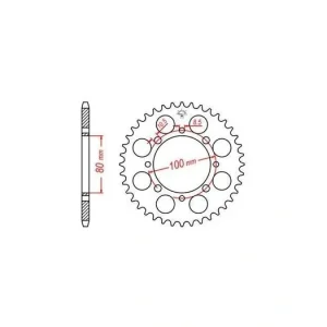 Ocelová rozeta pro sekundární řetězy typu 520, JT - Anglie (41 zubů) M270-3057-41 Poslední Šance