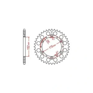 Ocelová rozeta pro sekundární řetězy typu 520, JT - Anglie (51 zubů) M270-3065-51 Nejlepší Cena