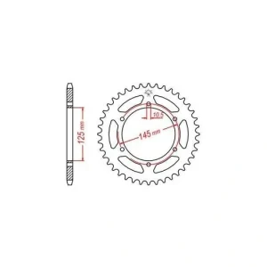 Vrácení Zdarma Ocelová rozeta pro sekundární řetězy typu 520, JT - Anglie (45 zubů) M270-3066-45