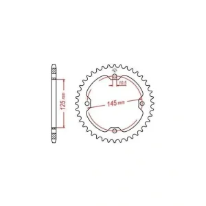 Horká Nabídka Ocelová rozeta pro sekundární řetězy typu 520, JT - Anglie (38 zubů) M270-3107-38