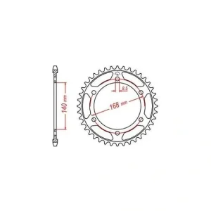 Ocelová rozeta pro sekundární řetězy typu 525, JT - Anglie (41 zubů) M270-4002-41 Nízká Cena