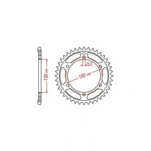 Ocelová rozeta pro sekundární řetězy typu 525, JT - Anglie (42 zubů) M270-4005-42 Tovární Cena