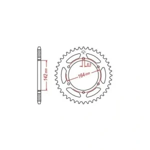 Ocelová rozeta pro sekundární řetězy typu 525, JT - Anglie (44 zubů) M270-4021-44 Horká Nabídka