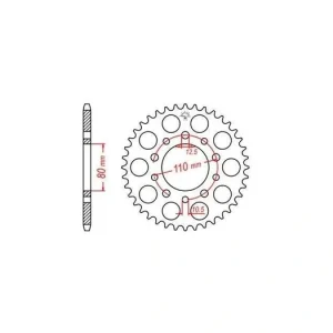 Záruka V Ceně Ocelová rozeta pro sekundární řetězy typu 525, JT - Anglie (36 zubů) M270-4027-36