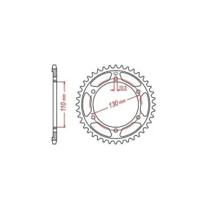 Objednat Nyní Ocelová rozeta pro sekundární řetězy typu 530, JT - Anglie (46 zubů) M270-5010-46