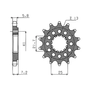 Řetězové kolečko pro sekundární řetězy typu 520, SUNSTAR (17 zubů) M291-3062-17 Speciální Cena