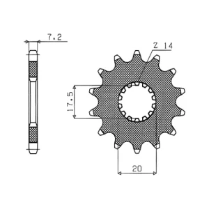 Řetězové kolečko pro sekundární řetězy typu 428, SUNSTAR (16 zubů) M291-2011-16 Vysoce Kvalitní