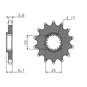 Řetězové kolečko pro sekundární řetězy typu 520, SUNSTAR (12 zubů) M291-3036-12 Levný