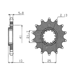 Řetězové kolečko pro sekundární řetězy typu 520, SUNSTAR (15 zubů) M291-3054-15 Nová Kolekce