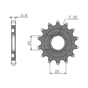 Řetězové kolečko pro sekundární řetězy typu 520, SUNSTAR (13 zubů) M291-3055-13 Top Prodej