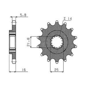 Speciální Cena Řetězové kolečko pro sekundární řetězy typu 520, SUNSTAR (14 zubů) M291-3056-14