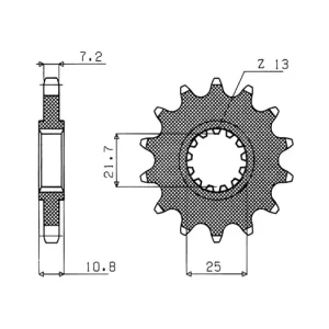 Koupit Online Řetězové kolečko pro sekundární řetězy typu 525, SUNSTAR (16 zubů) M291-4012-16