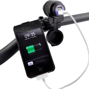 Profesionální Dvojitá USB zásuvka s uchycením na řídítka