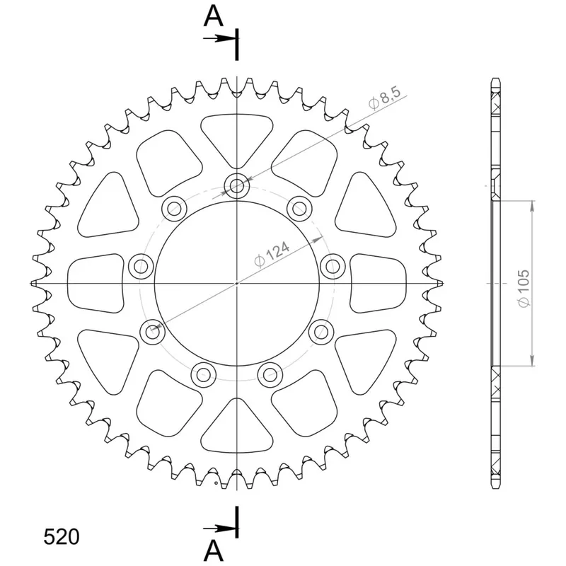 Cenově Výhodný Hliníková řetězová rozeta SUPERSPROX RAL-151:50-BLU modrá 50 zubů, 520