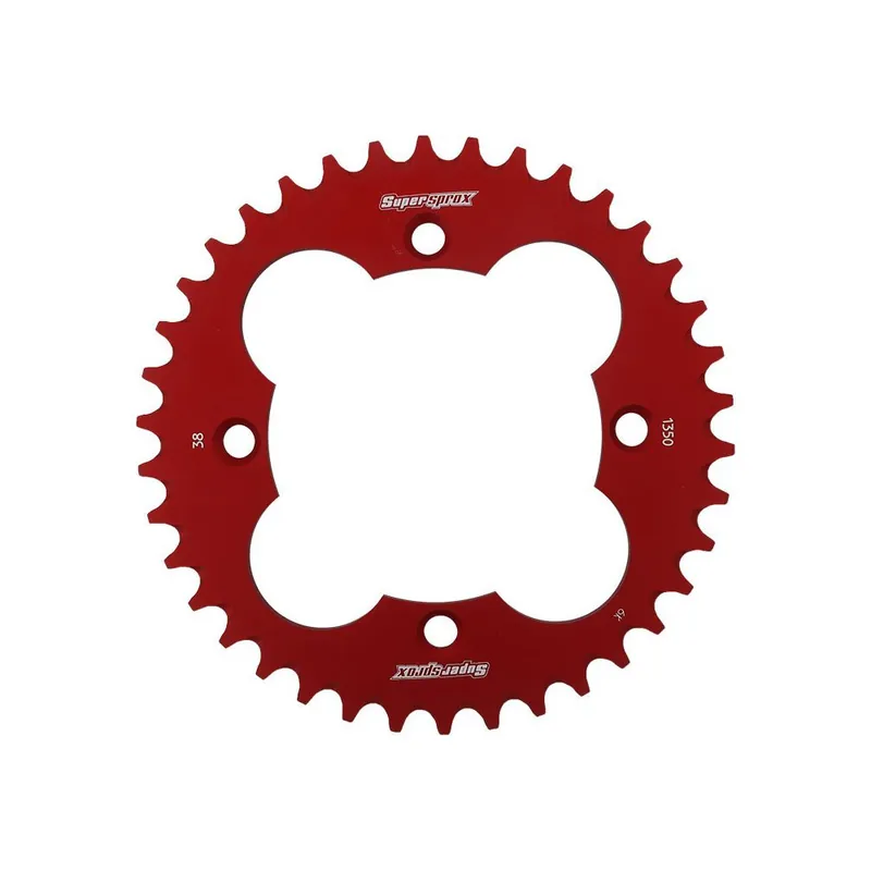 Hliníková řetězová rozeta SUPERSPROX RAL-1350:38-RED červená 38 zubů, 520 Finální Výprodej