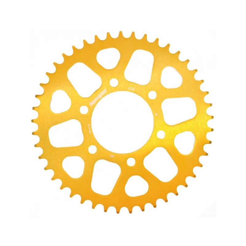 Hliníková řetězová rozeta SUPERSPROX RAL-478:45-GLD zlatá 45 zubů, 520 Prémiový