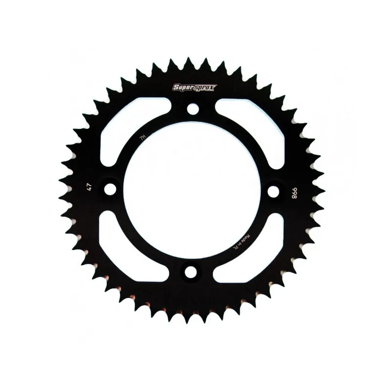 Hliníková řetězová rozeta SUPERSPROX RAL-998:47-BLK černý 47 zubů, 428 Dokud Zásoby Vydrží