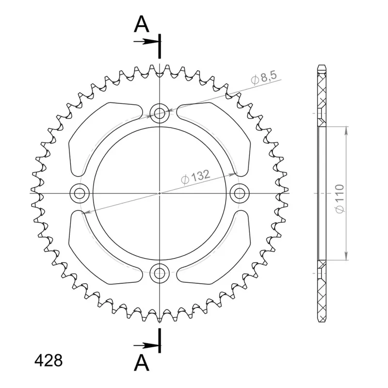 Hliníková řetězová rozeta SUPERSPROX RAL-898:51-ORG oranžová 51 zubů, 428 Aktuální