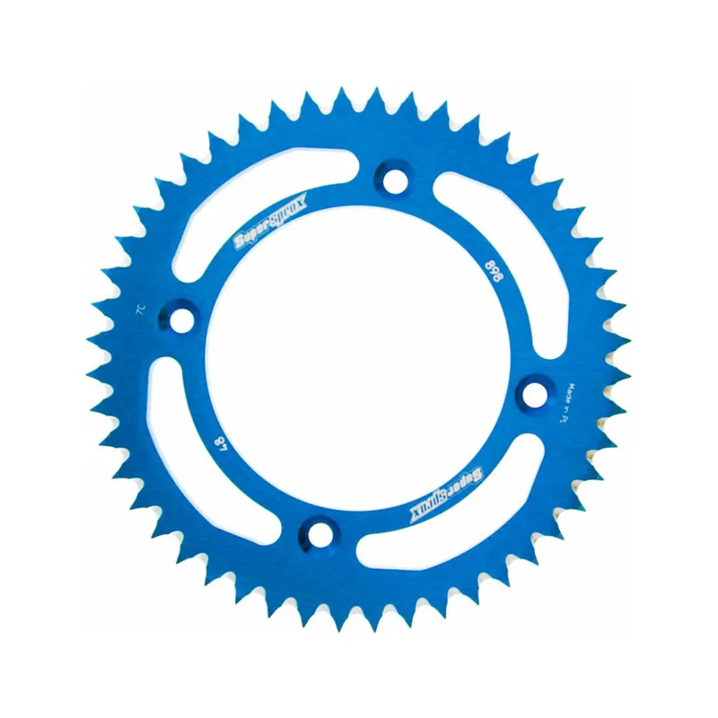 Hliníková řetězová rozeta SUPERSPROX RAL-898:48-BLU modrá 48 zubů, 428 Finální Výprodej
