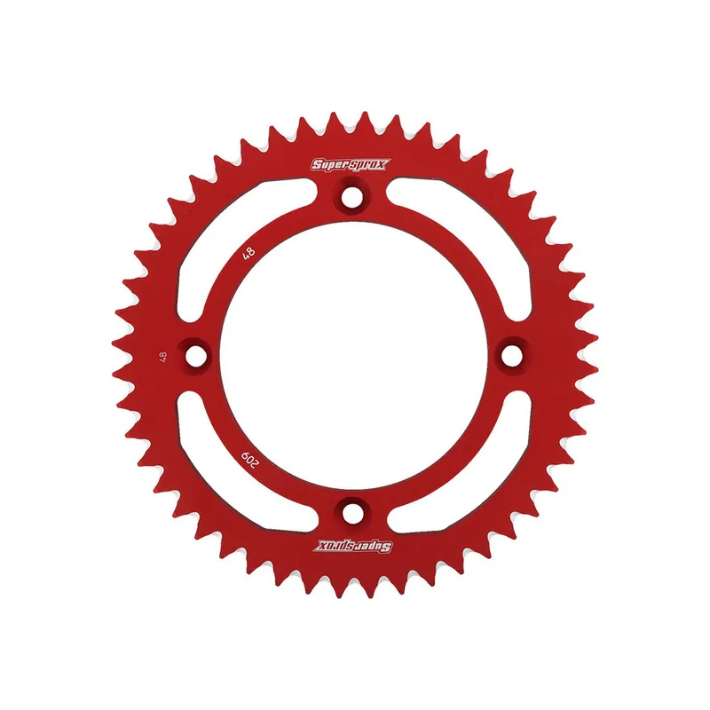 Hliníková řetězová rozeta SUPERSPROX RAL-209:48-RED červená 48 zubů, 420 Cenově Výhodný