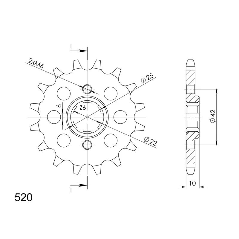 Prémiový Řetězové kolečko SUPERSPROX CST-306:16 16 zubů, 520