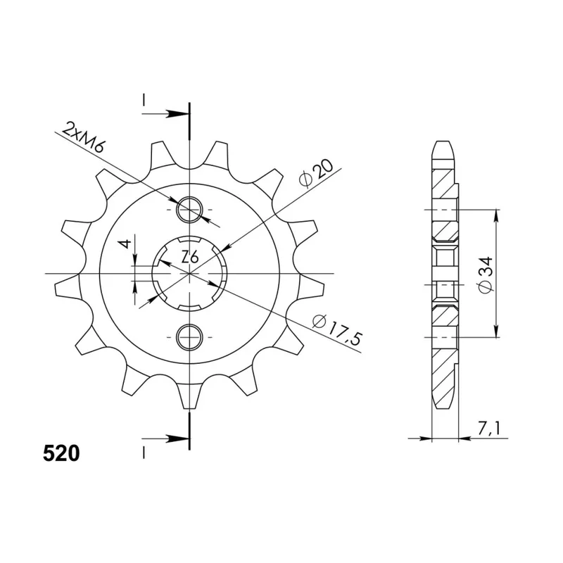 Cenová Bomba Řetězové kolečko SUPERSPROX CST-266:13 13 zubů, 520