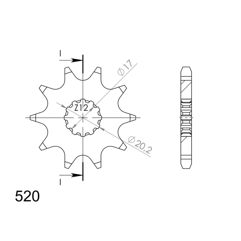 Řetězové kolečko SUPERSPROX CST-1-445:9 9 zubů, 520 Dokud Zásoby Vydrží