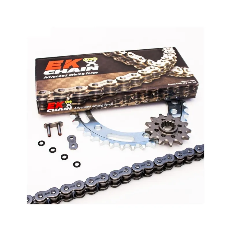 Řetězová sada EK ADVANCED EK + JT se zlatým řetězem řady MVXZ2 -doporučená Jen Po Omezenou Doba