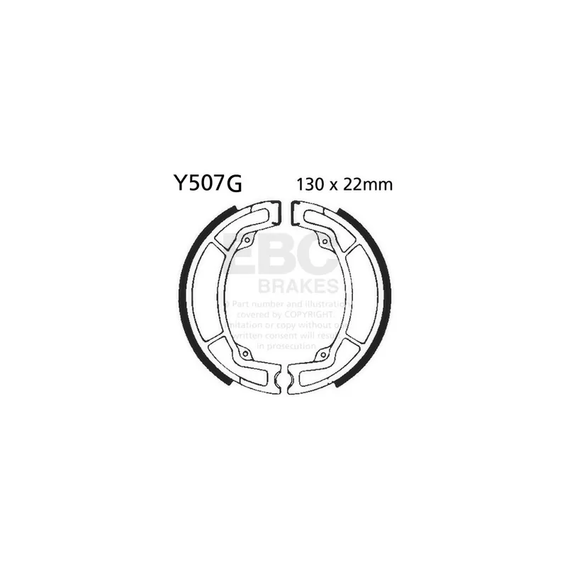 Sada brzdových čelistí EBC Y507G drážkovaný Nová Kolekce