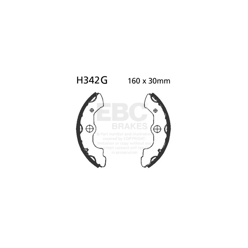 Sada brzdových čelistí EBC H342G drážkovaný Ruční Výroba