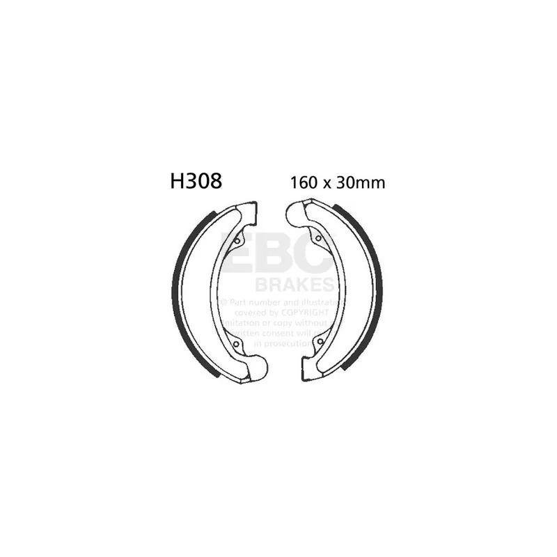 Sada brzdových čelistí EBC H308 Přímo Od Výrobce