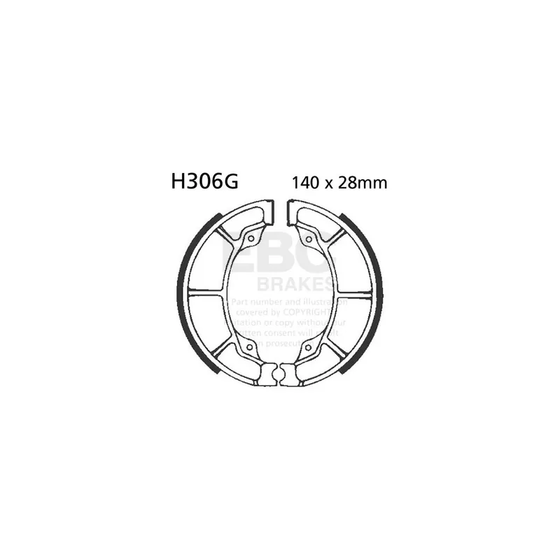Sleva Sada brzdových čelistí EBC H306G drážkovaný