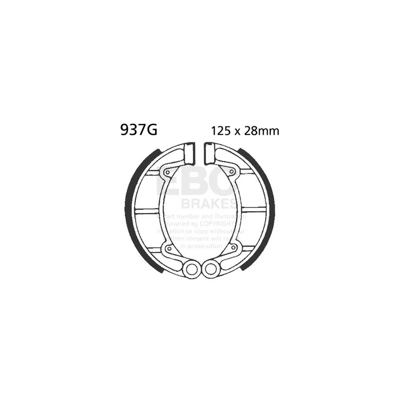 Autentický Sada brzdových čelistí EBC 937G drážkovaný