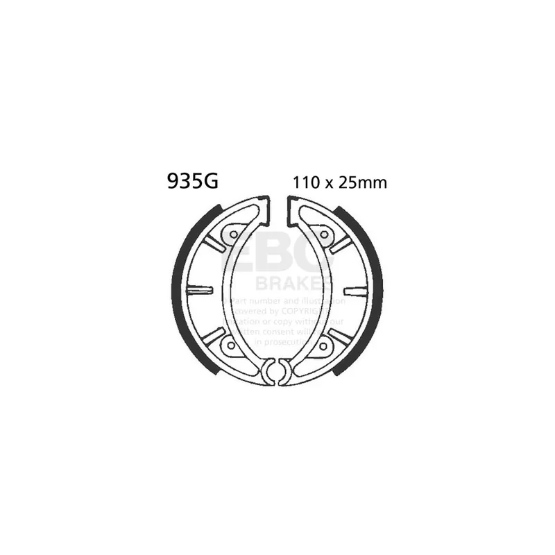 Sada brzdových čelistí EBC 935G drážkovaný Tovární Cena